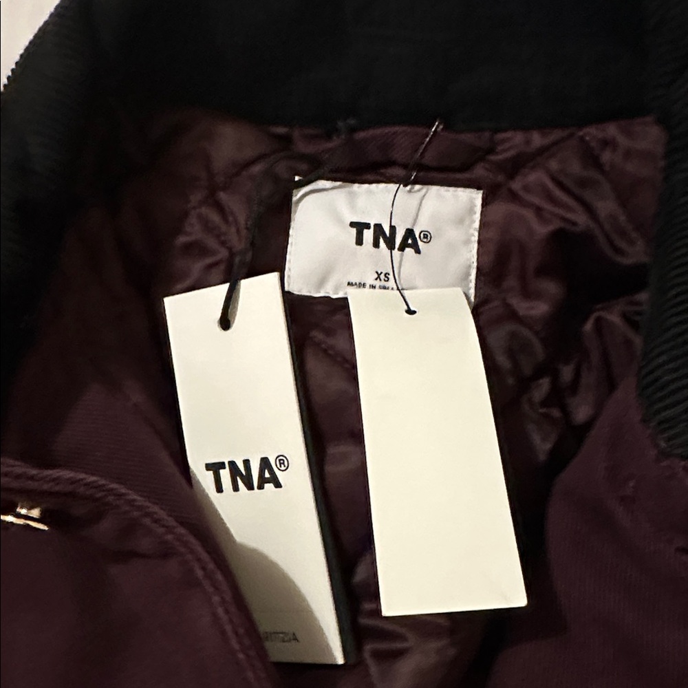 Aritzia Burgundy Utility Jacket with Black Collar Barnett - Picture 3 of 15